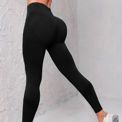 Seamless Contour Leggings: Women's Performance High-Rise Yoga Pants with Printed Dot and Striped Designs, Perfect for Fitness, Running, and Gym Workouts.