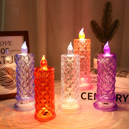 LED Candle Lamp with Rose Pattern