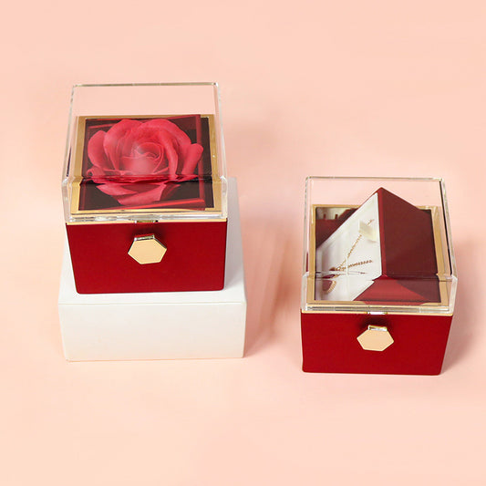 Rotating Soap Flower Rose Gift Box Creative Rotating Rose Jewelry Packaging Box