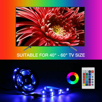USB 5V RGB LED Strip Background Light Remote Kit