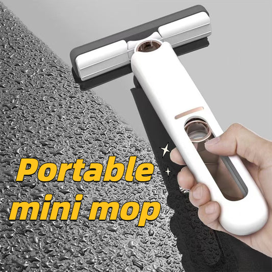 Portable Self-NSqueeze Mini Mop,Window Glass Cleaner Kitchen Car Sponge Cleaning Mop Home Cleaning Tools
