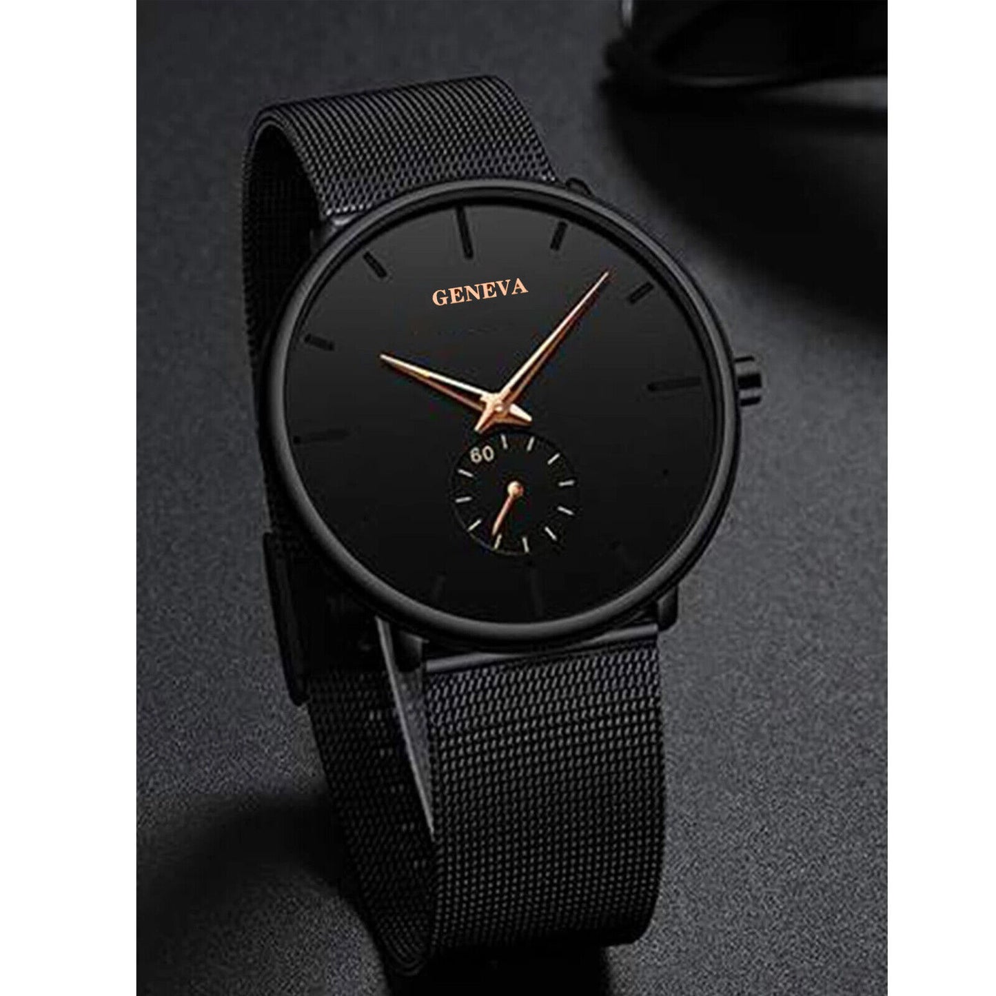 Luxury Men's Quartz Watch Business Stainless Steel Analog Ultra Thin
