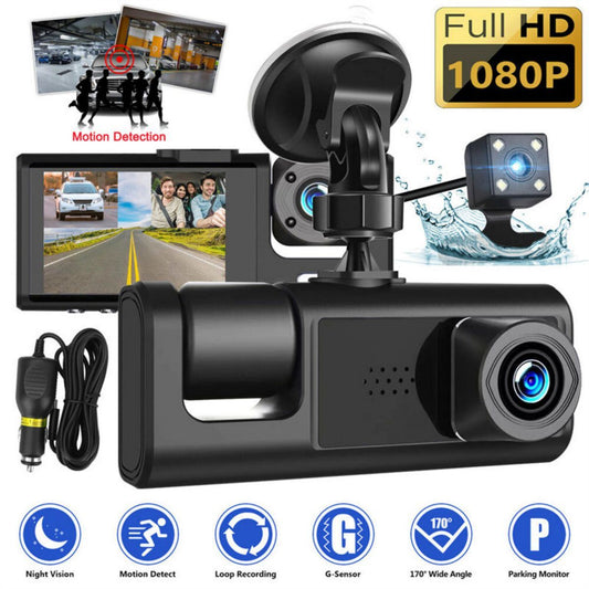 1080P Full HD Dash Camera for Cars, Dash Cam Front with  Card, 3'LCD Screen, 170°Wide Angle, Dashboard DashCam with Loop Recording, HDR, Night Vision, G-Sensor, Parking Monitor
