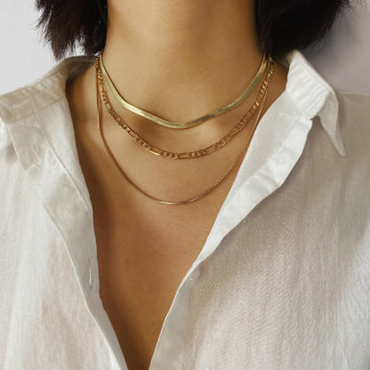 14K Gold/Silver Plated Snake Chain Necklace Herringbone Necklace Gold Choker Necklaces for Women Girl Gifts Jewelry