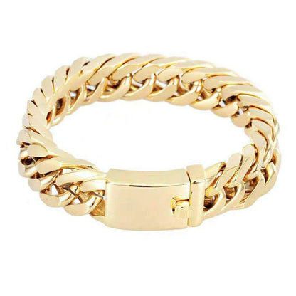 Curb Chain Bracelet 14k Gold Plated Luxury Designer Stainless Steel Bracelet