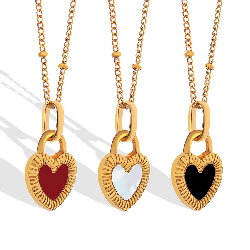 Double-Sided Color Heart-shaped Personalized Love Necklace