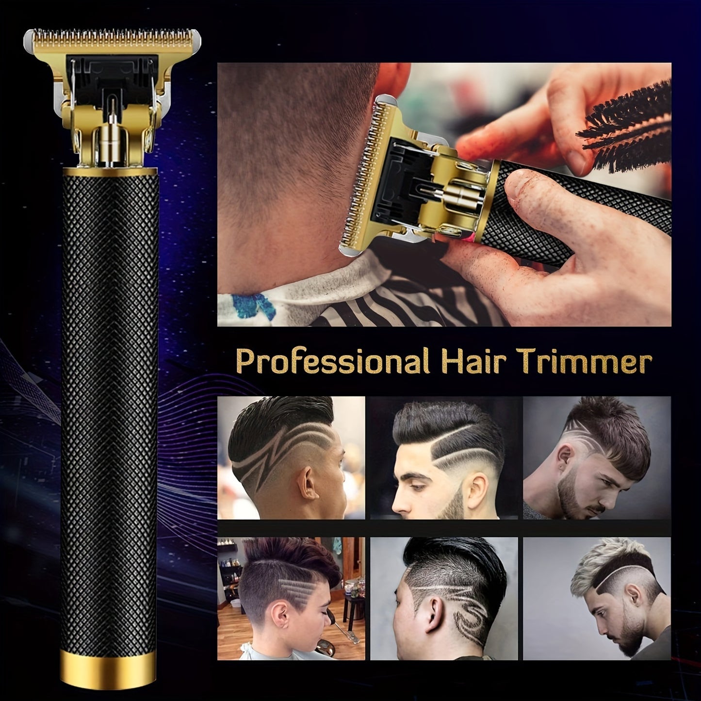 Cordless Rechargeable Hair Clippers Men's Shaver Trimmer for Barber Professional Beard Trimmer