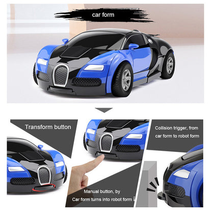 Wind Up Collision Impact Bugatti Transforming Toy Car