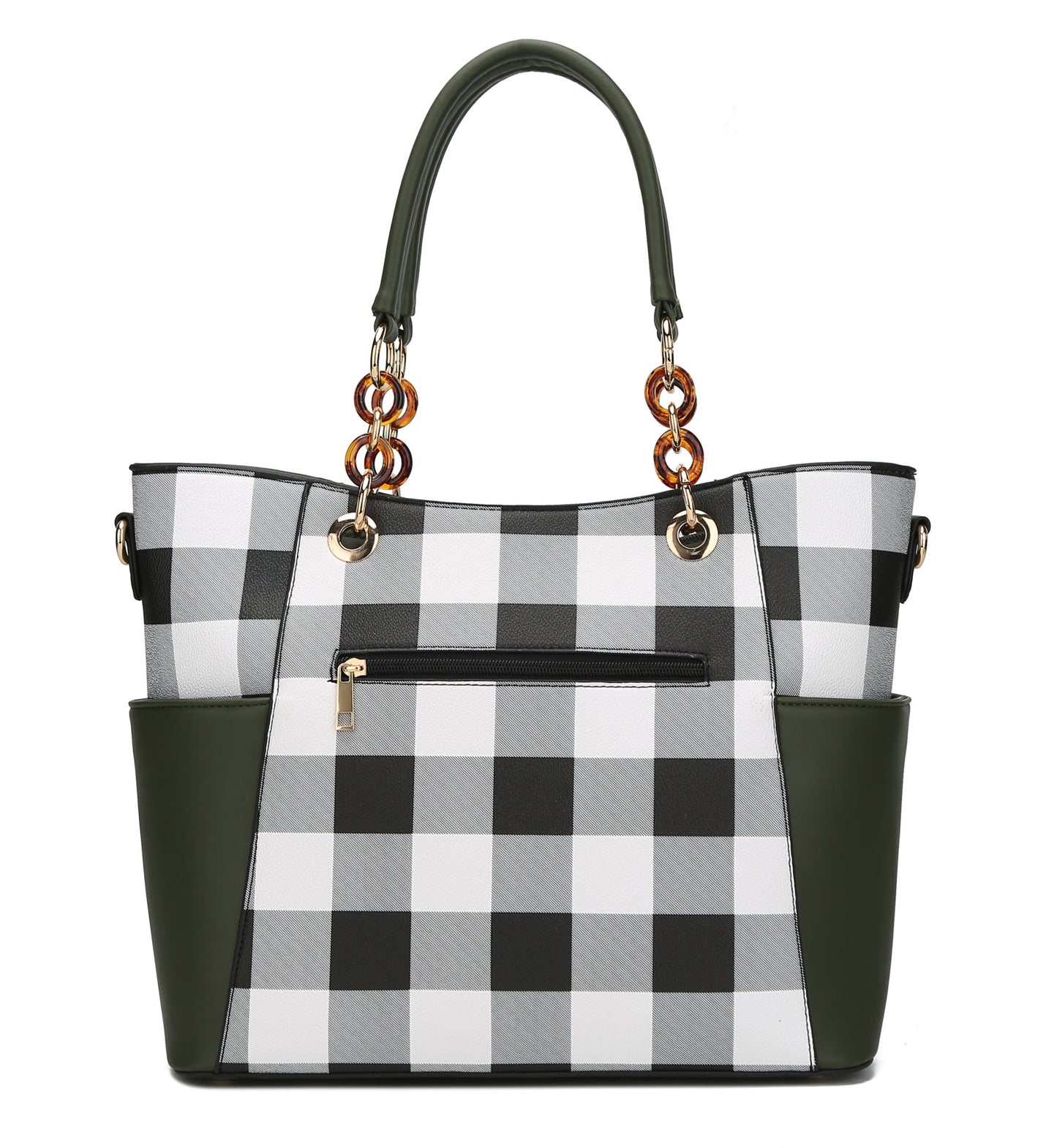 MKF Collection Bonita Checker Tote Handbag & Wallet Set Women by Mia K