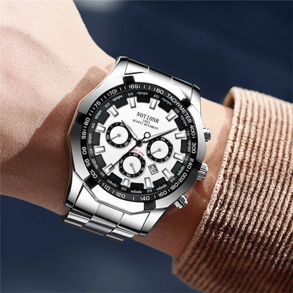 Montre Homme Sports Stainless Steel Quartz Wrist Watch