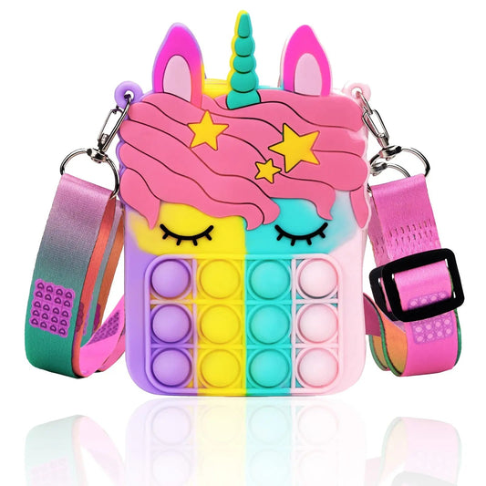 Girl's Unicorn Pop Purse Pop Bag With Unicorn Pop Toy