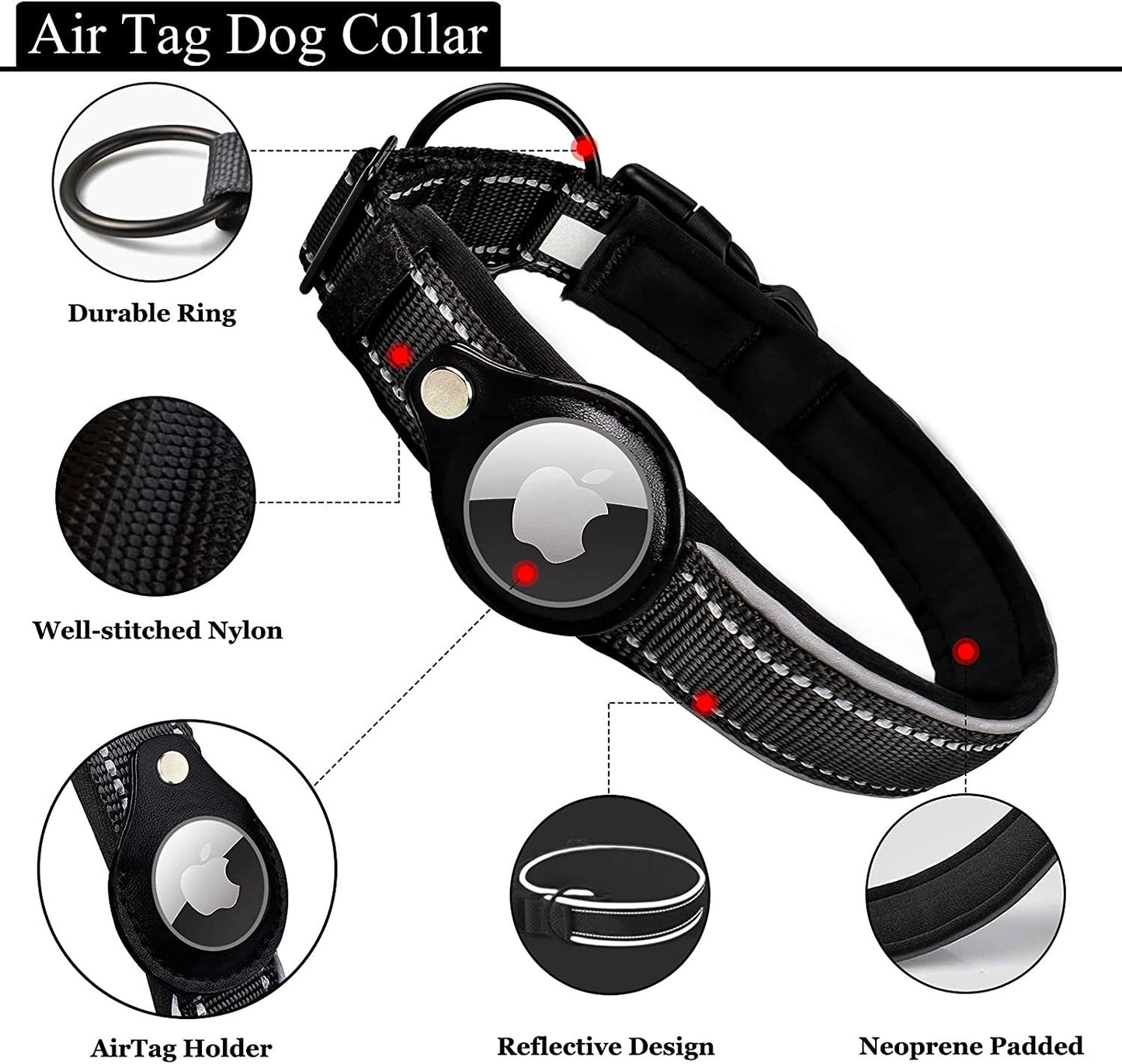 Reflective AirTag Holder Dog Collar