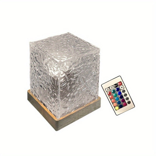 LED Square Night Light Cube Water Ripple Design