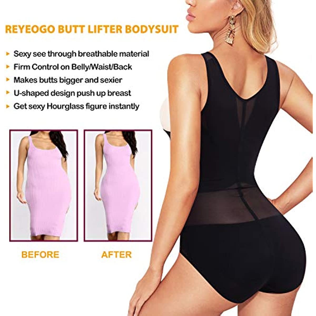 Shapewear Bodysuit for Women Tummy Control Butt Lifter