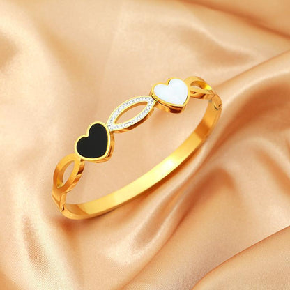 Gold Heart Titanium Steel Bracelet