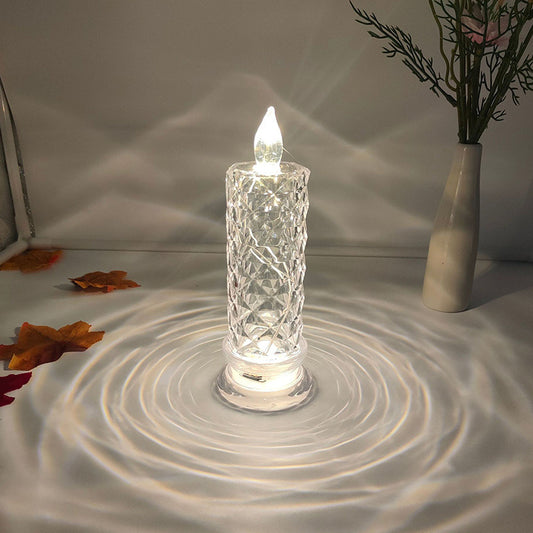 LED Candle Lamp with Rose Pattern