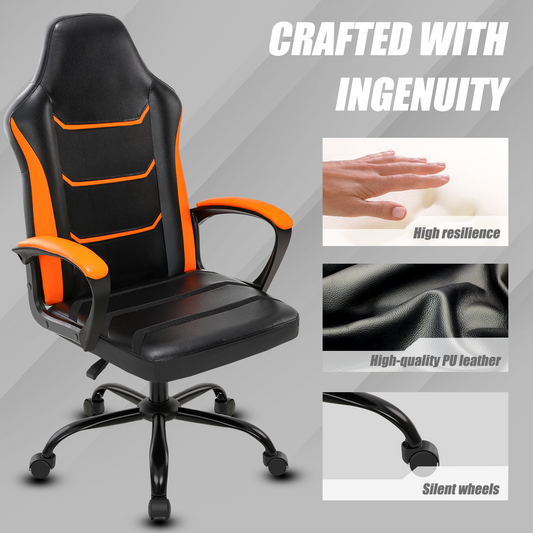 Ergonomic Gaming Chair, Comfortable Computer Chair, PU Leather Video Game Chairs for Adults, Adjustable Office Chair Gamer Chair