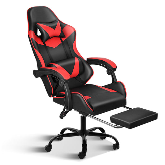 Reclining Gaming Office High Back Computer Ergonomic Adjustable Swivel Chair, Headrest, Backrest With footrest
